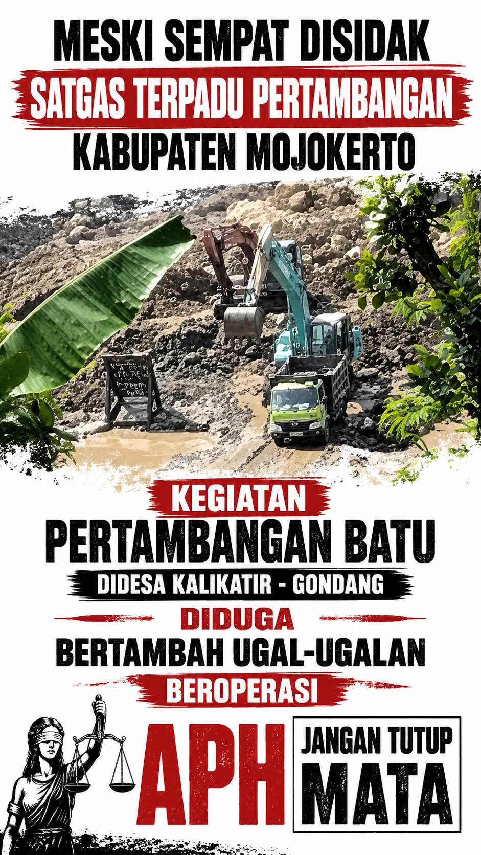 Aktivitas Galian Batu di Desa Kalikatir – Gondang, Diduga Bertambah Ugal-ugalan Beroperasi dan Produksi Bahan Batu